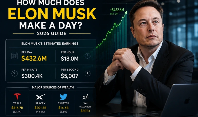 how much does Elon Musk make a day