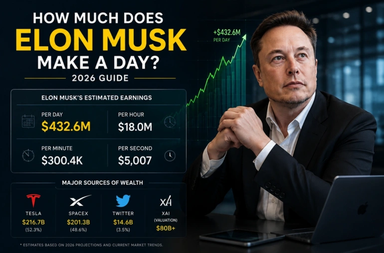 how much does Elon Musk make a day